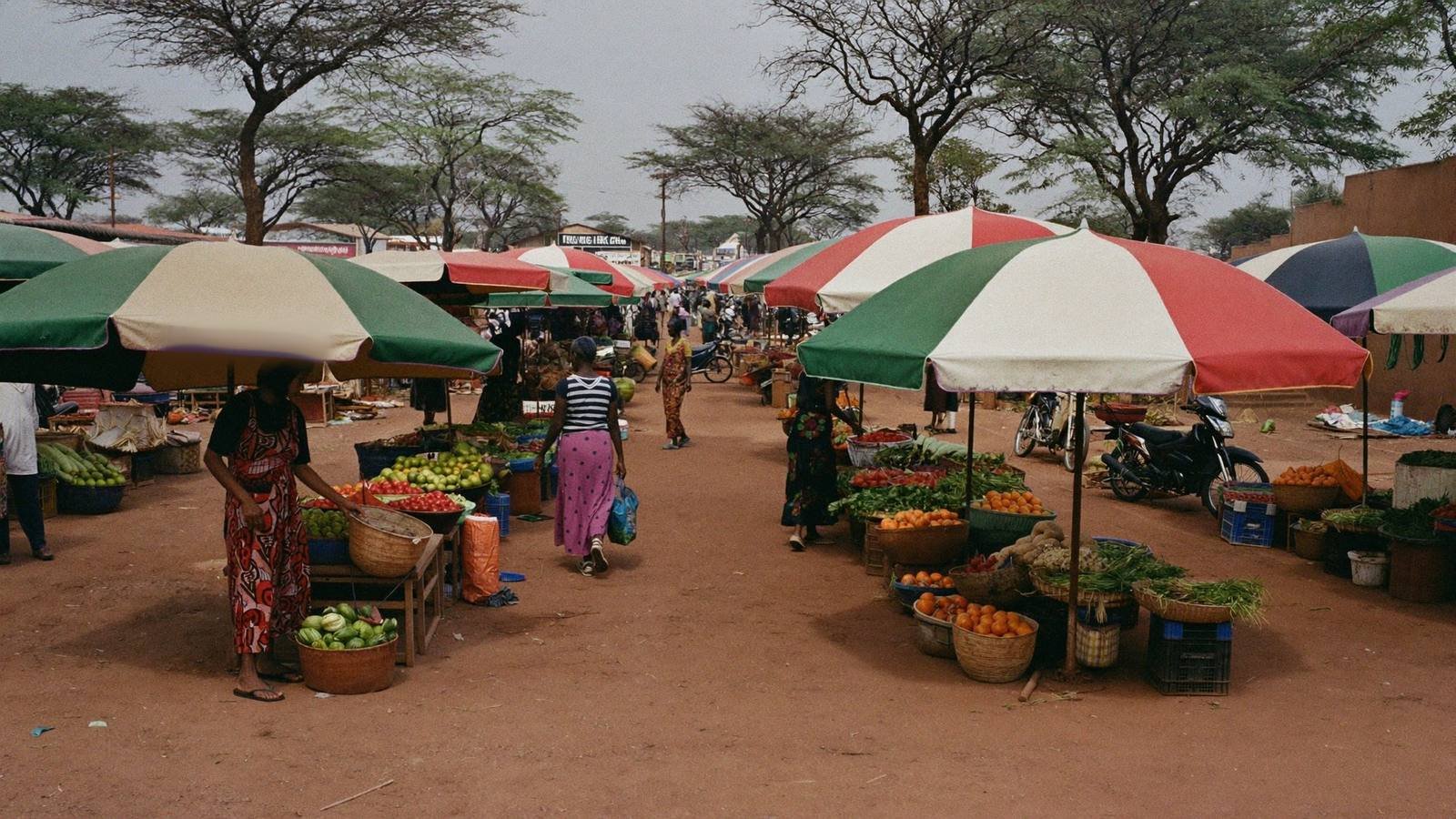 Busy main street of a Kenyan county town
